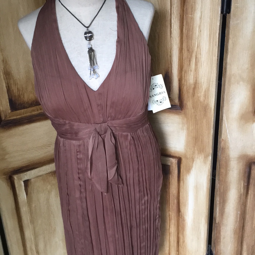 Bronze Backless Cocktail Dress